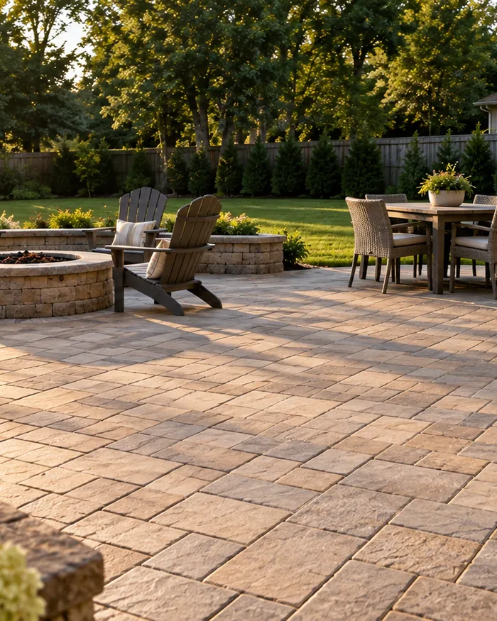 A paver patio cleaned and resanded