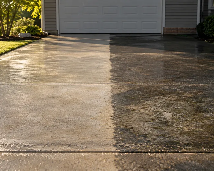 Driveway and Concrete by Reliant Roof Cleaning & Pressure Washing Services